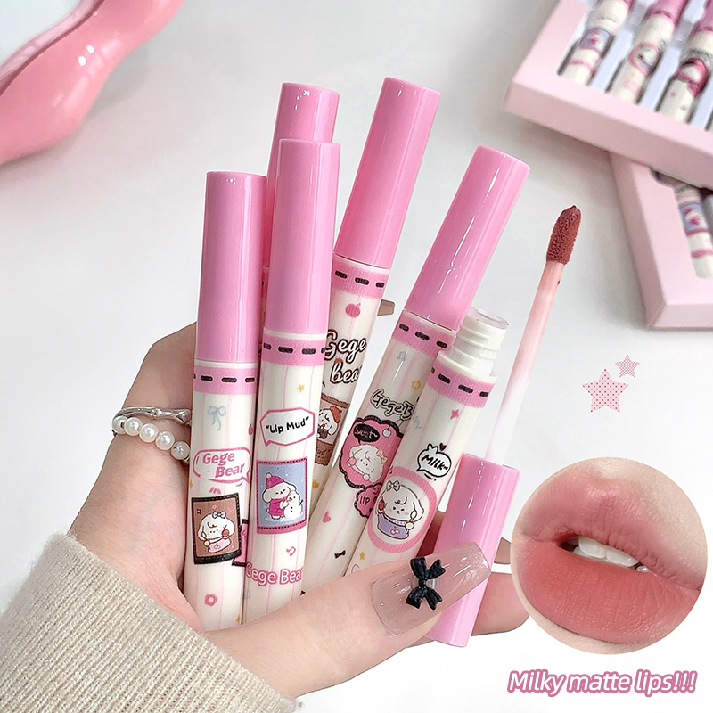 Matte Velvet Lip Tint Long Lasting - Zestaw Gege Bear 6 szt. aksamitnych