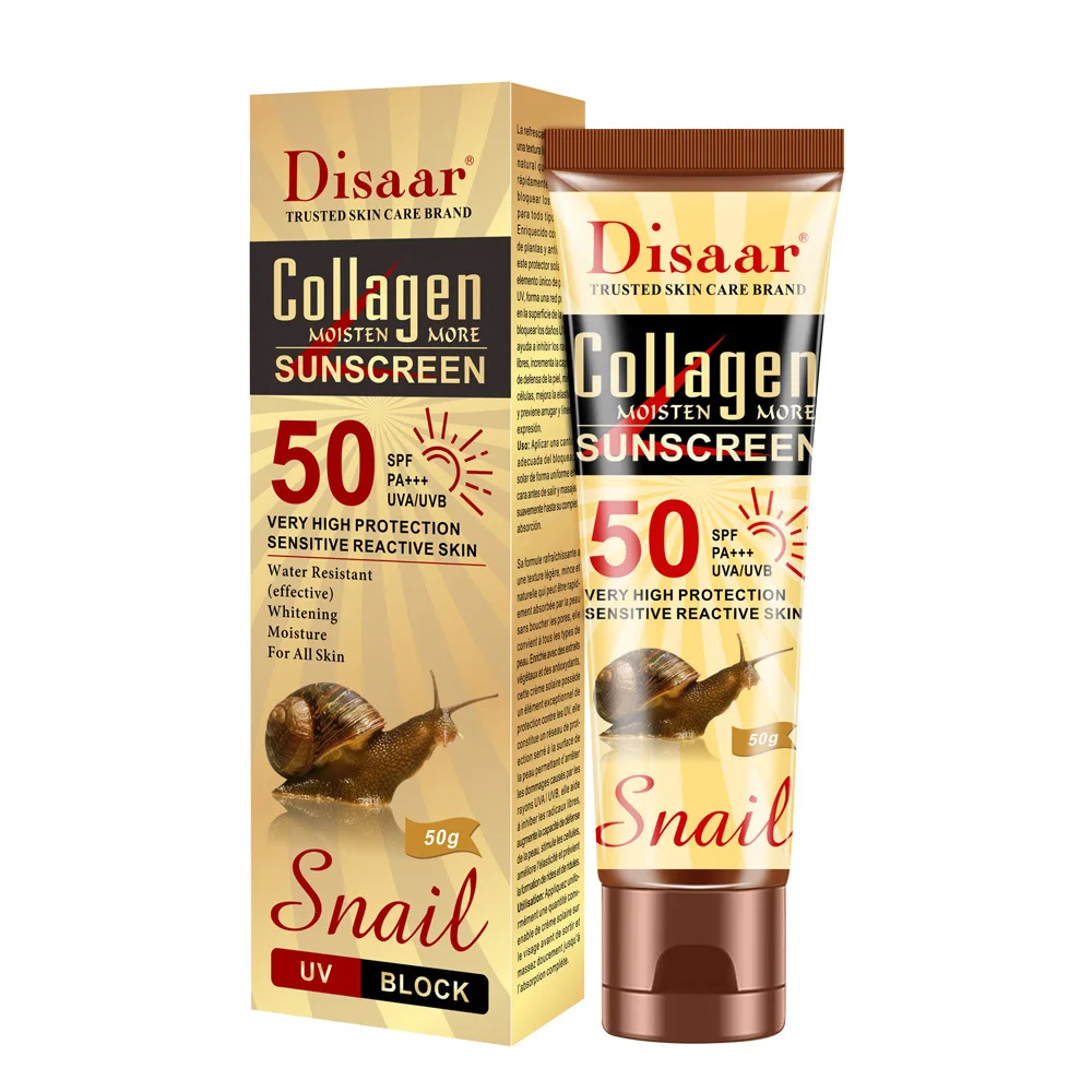 Spf 50 Waterproof Sunscreen - Disaar Krem z kolagenem z kości,