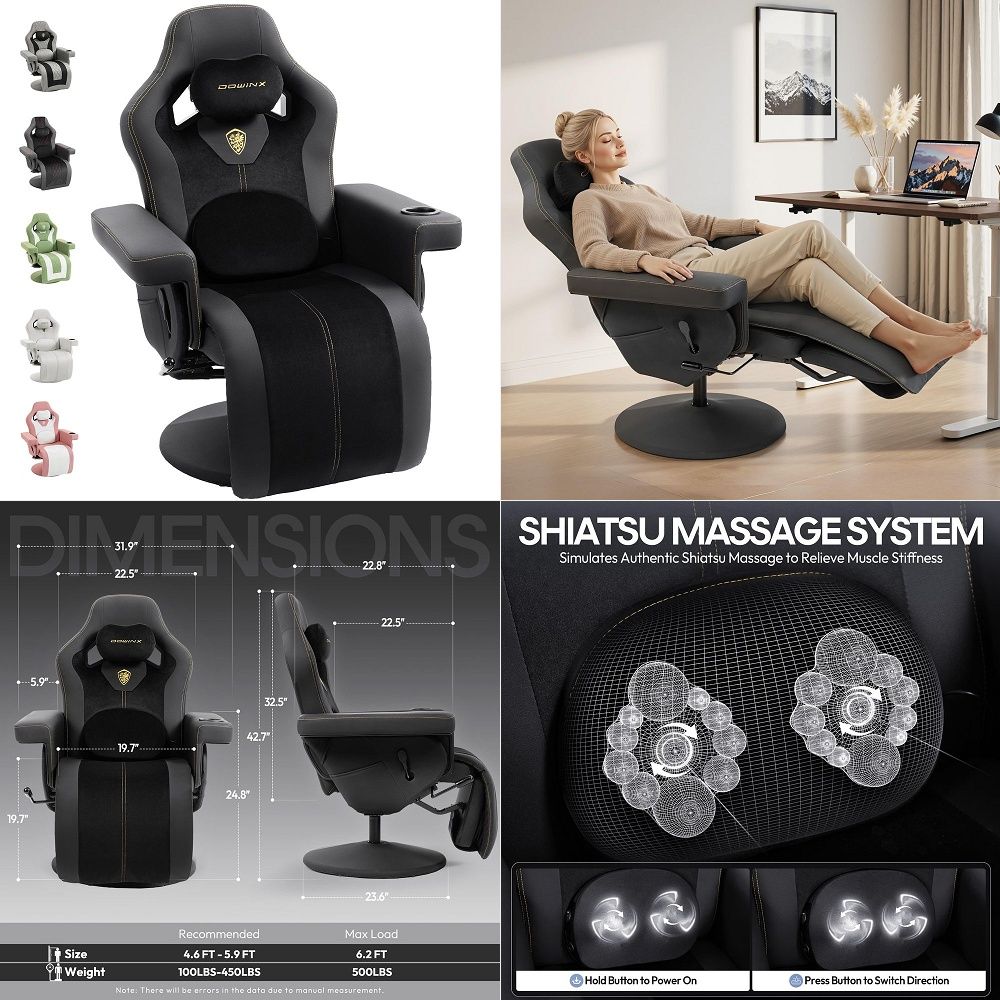 Massage - Krzesło gamingowe M6 z klimatyzacją, masażem,
