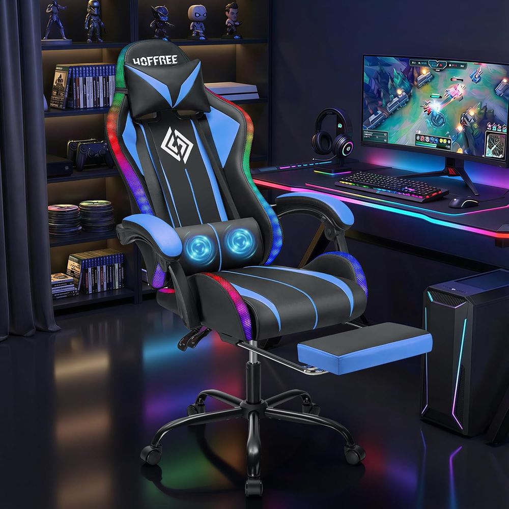 Krzesło gamingowe LED z masaże – Massage recenzja i cena